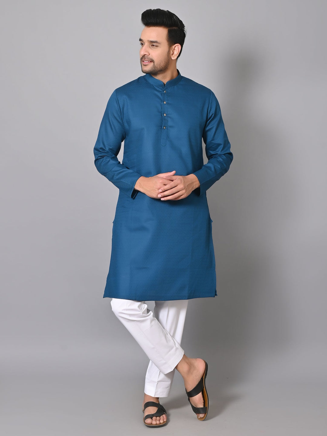 Geometric Blue Kurta Set