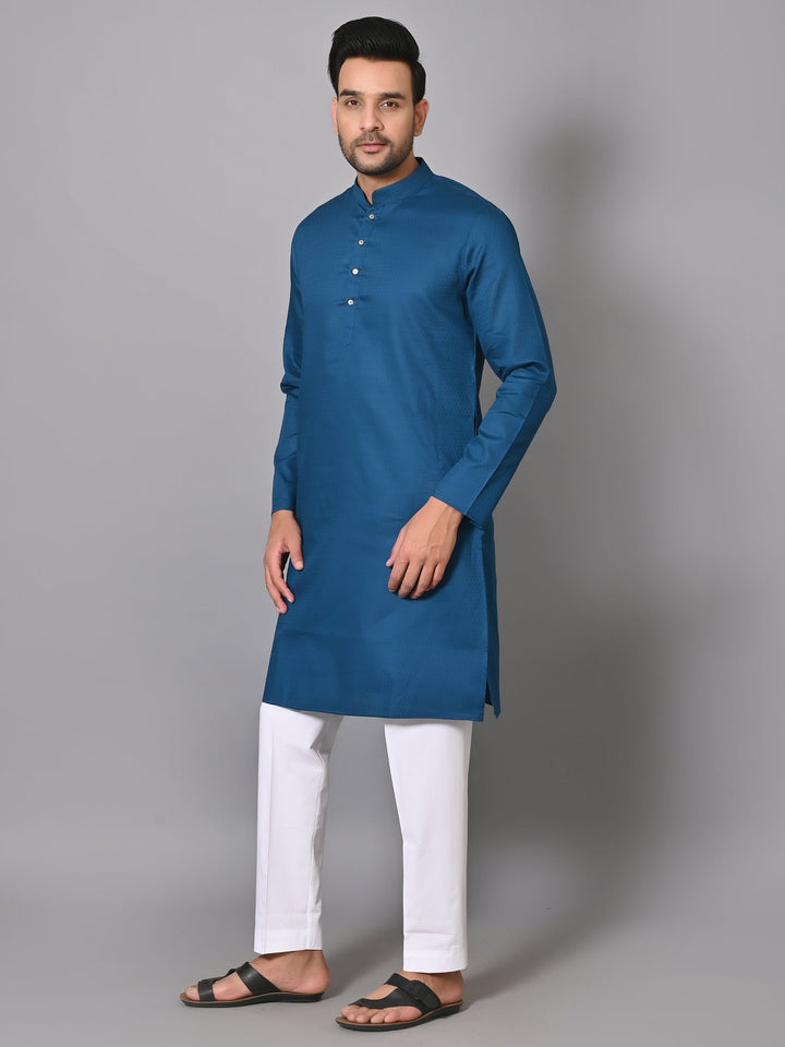 Geometric Blue Kurta Set