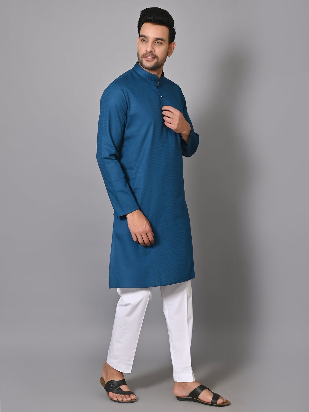 Geometric Blue Kurta Set