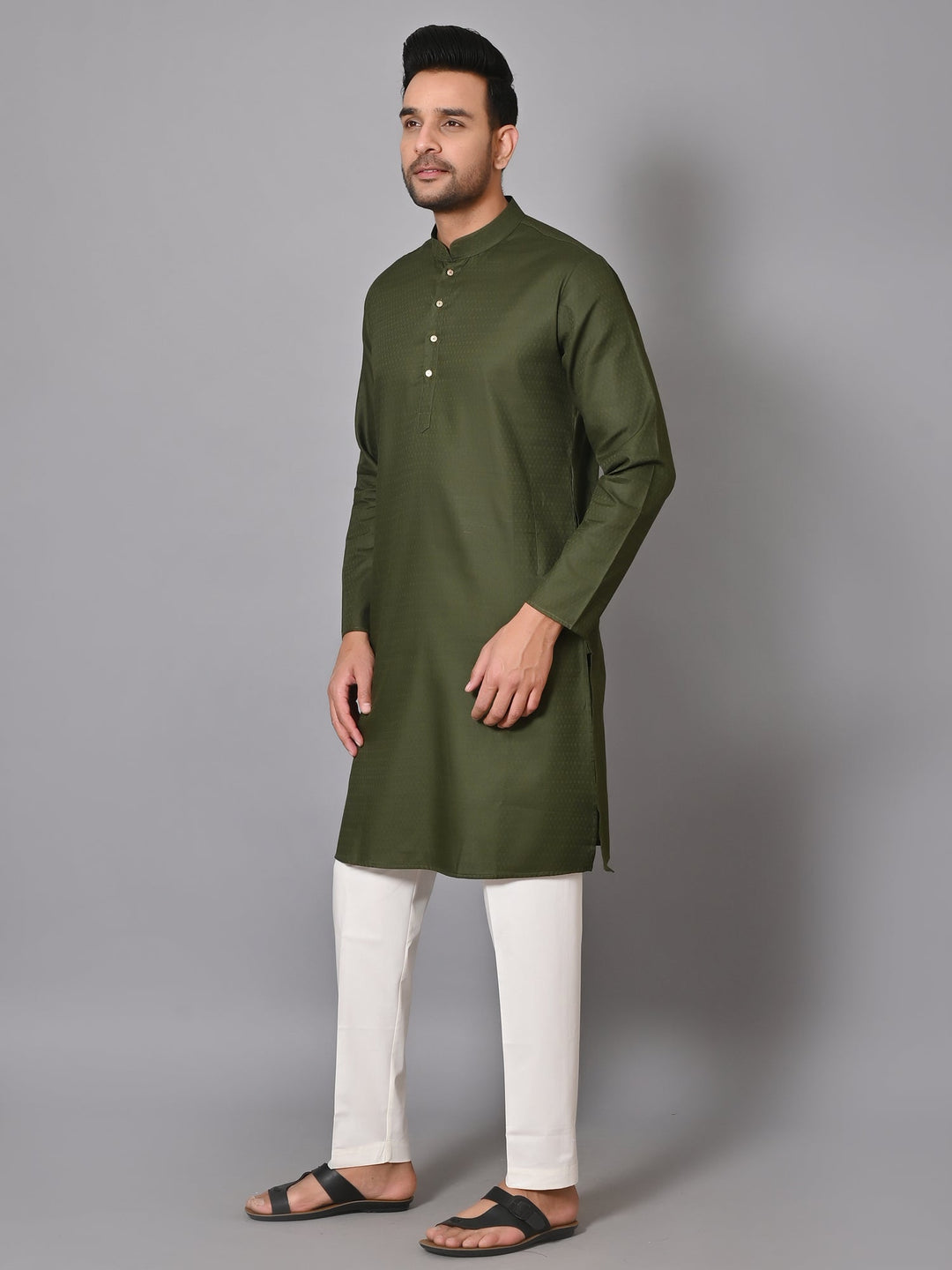 Geometric Green Kurta Set