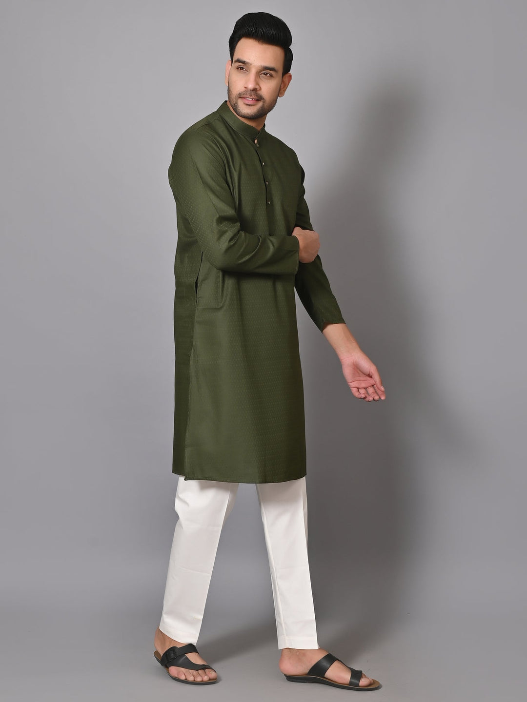 Geometric Green Kurta Set