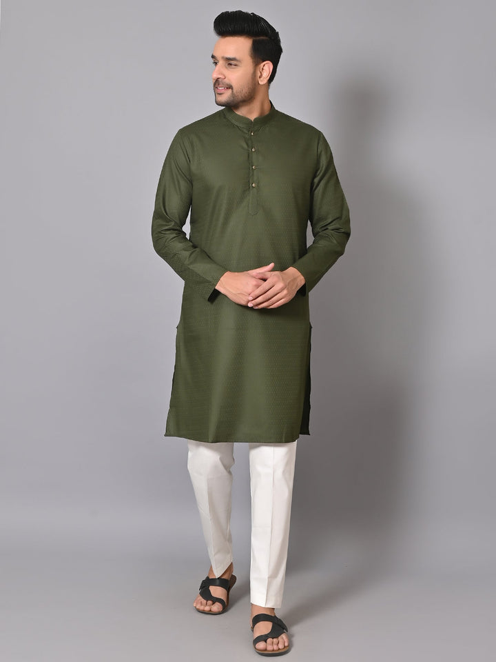 Geometric Green Kurta Set