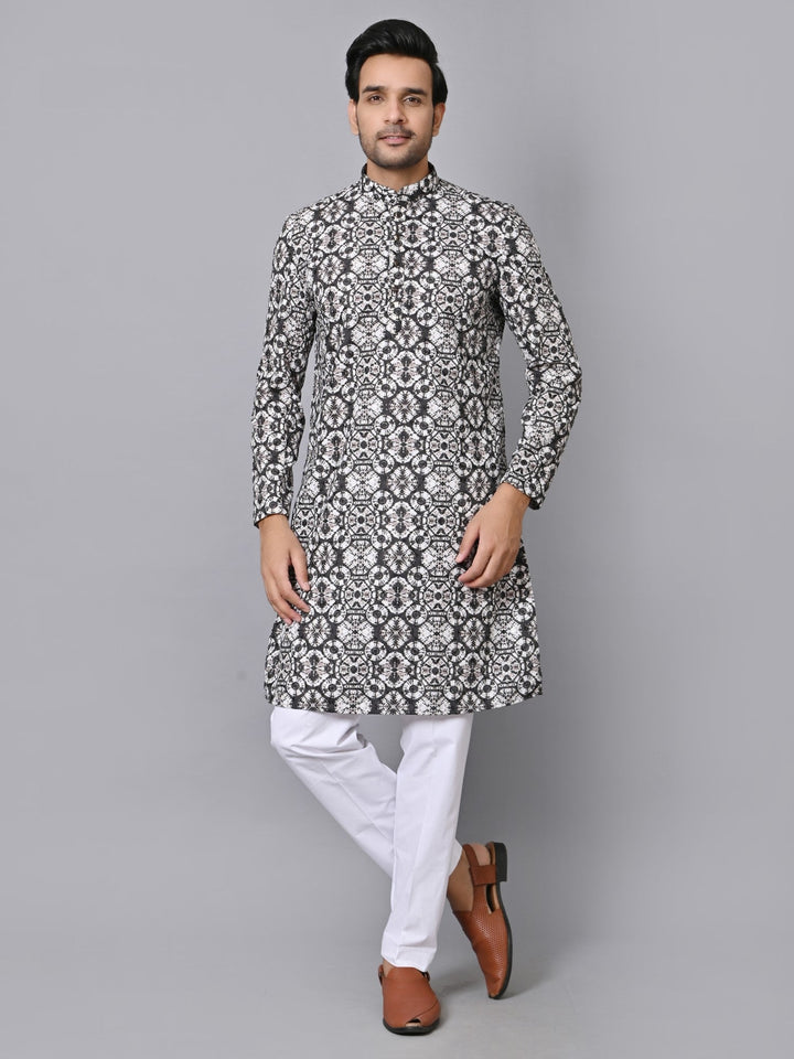 Chikan Black Kurta Set