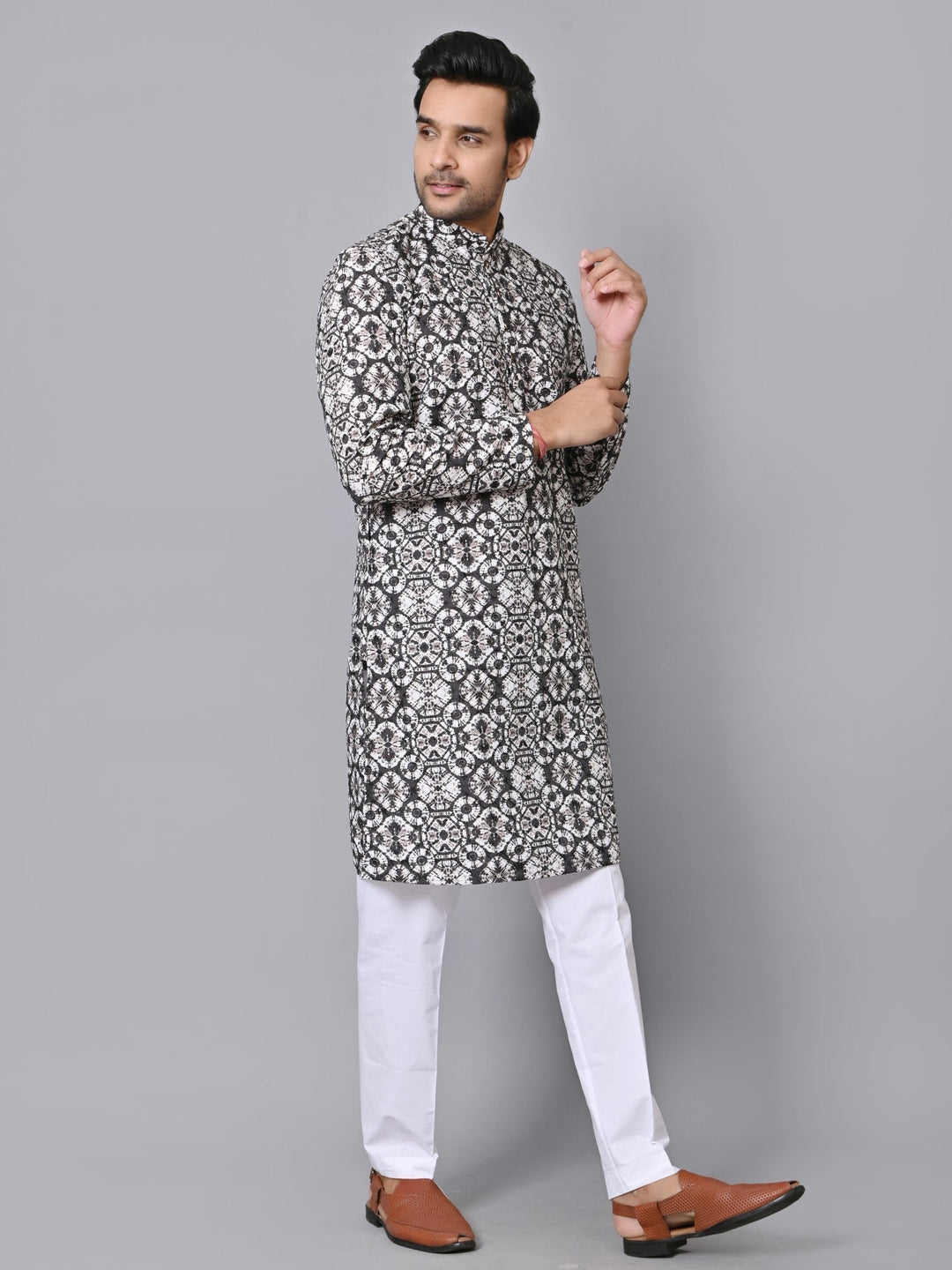 Chikan Black Kurta Set