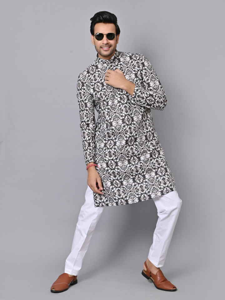 Chikan Black Kurta Set