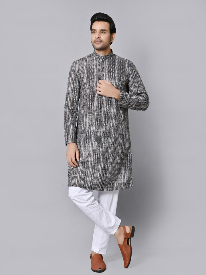 Chikan Black Kurta Set