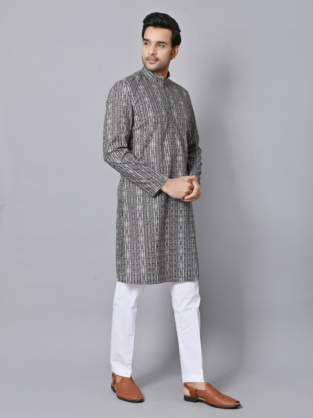 Chikan Black Kurta Set