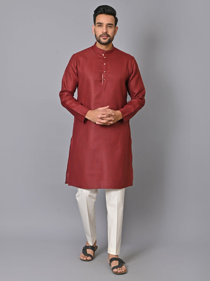 Solid Maroon Kurta Set