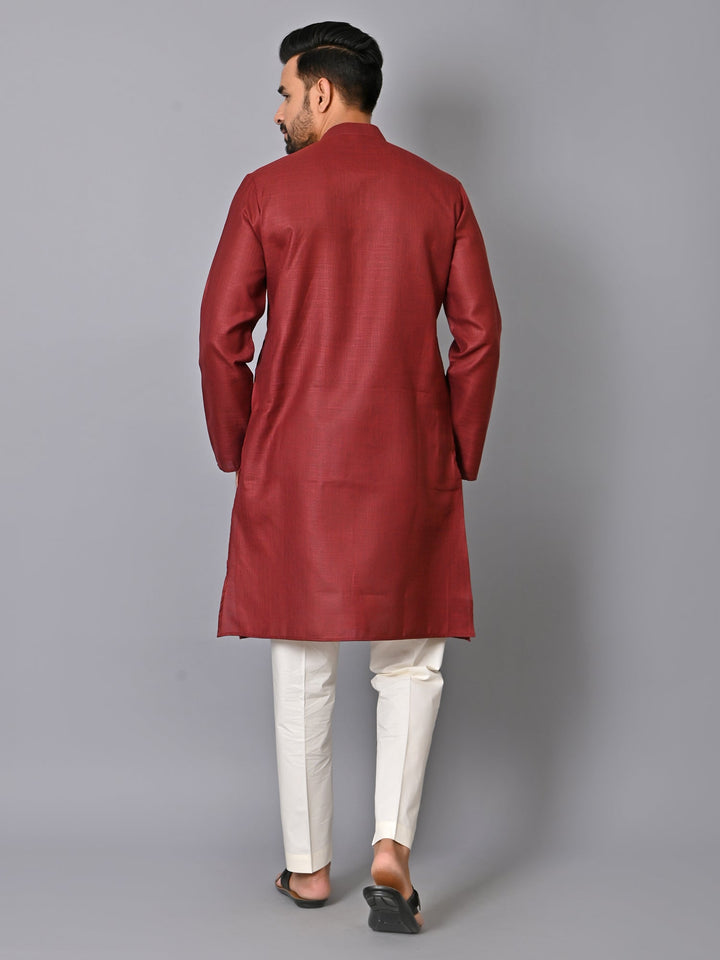 Solid Maroon Kurta Set