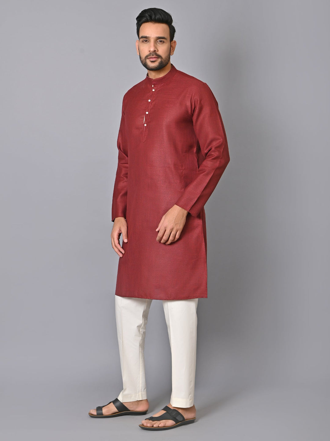 Solid Maroon Kurta Set