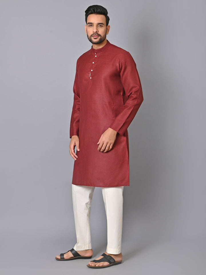 Solid Maroon Kurta Set