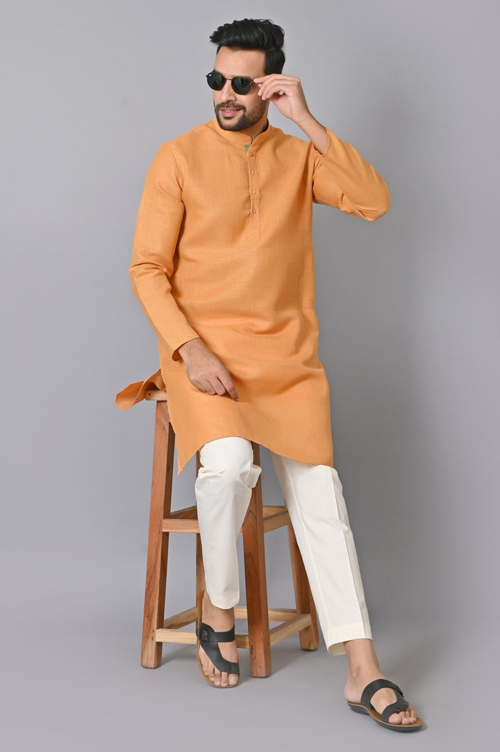 Solid Mustard Kurta Set