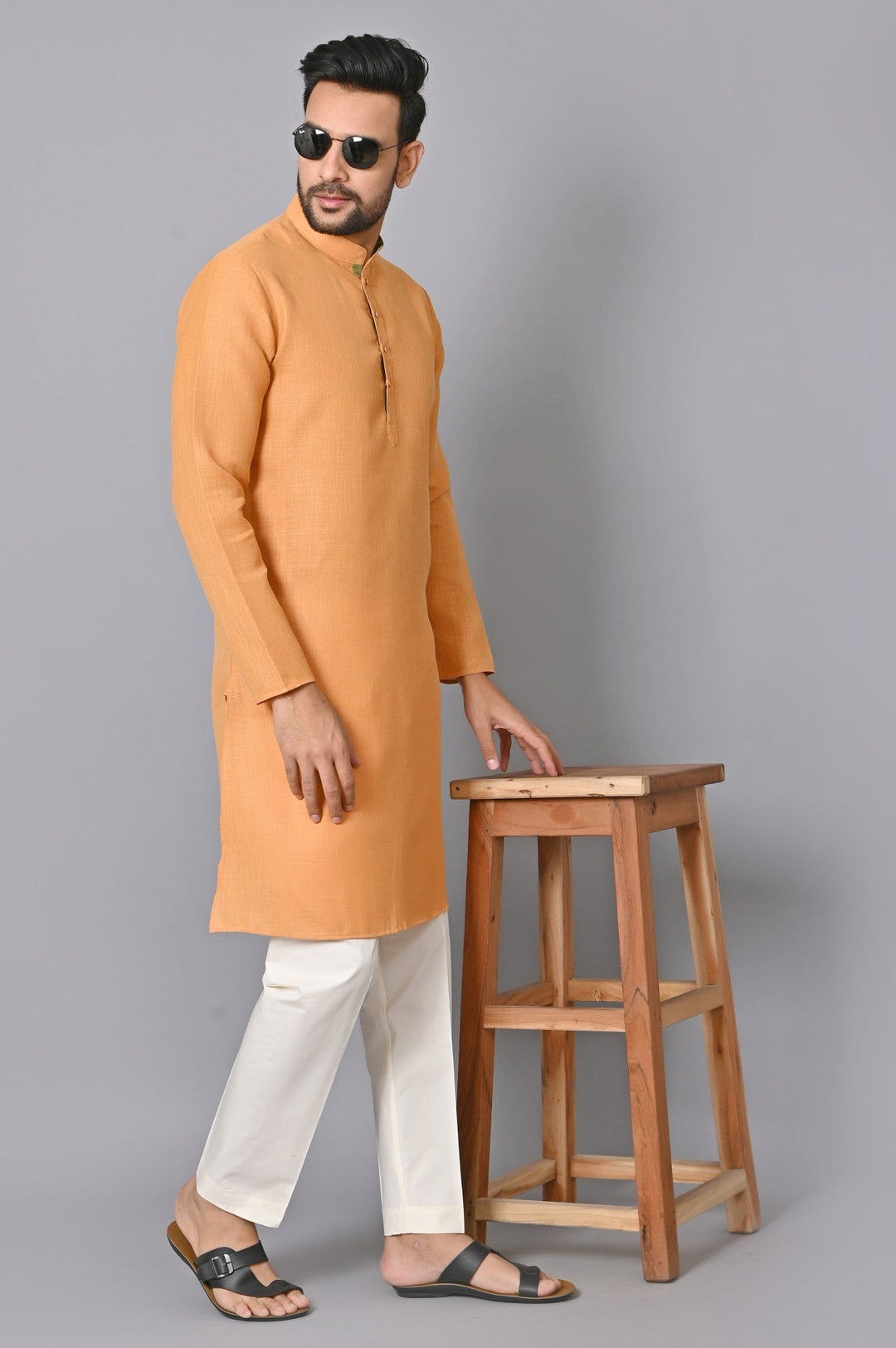 Solid Mustard Kurta Set