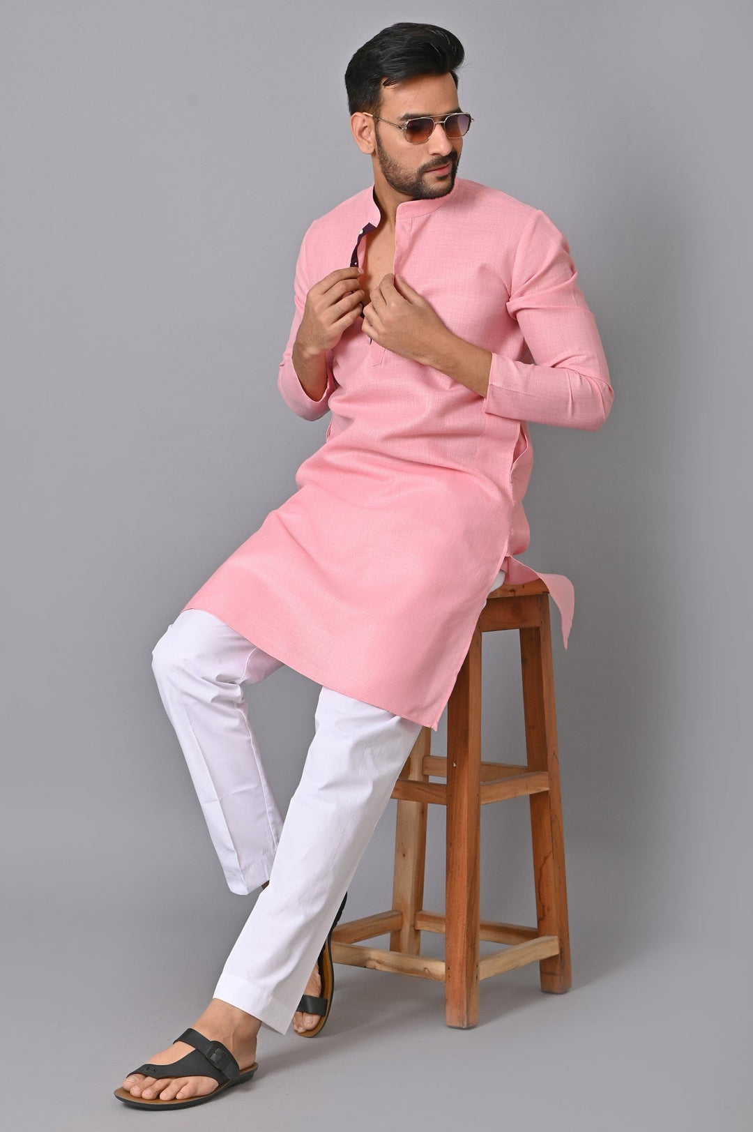 Solid Pink Kurta Set