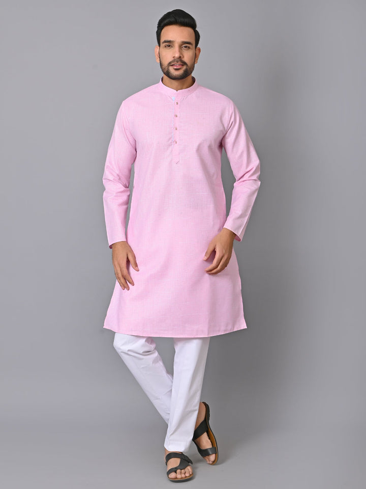 Checked Pink Kurta Set