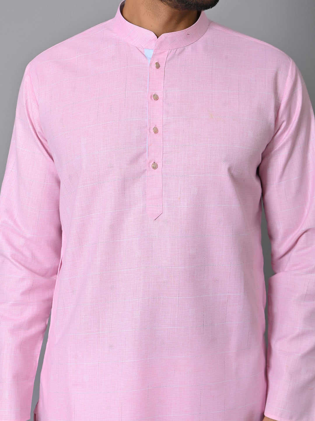 Checked Pink Kurta Set