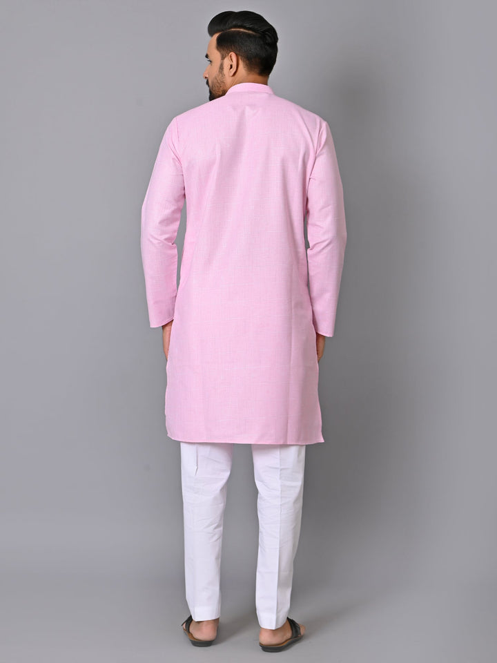 Checked Pink Kurta Set