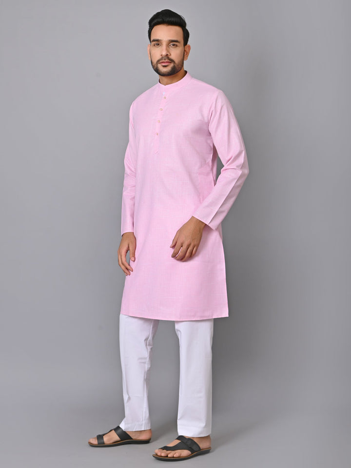 Checked Pink Kurta Set