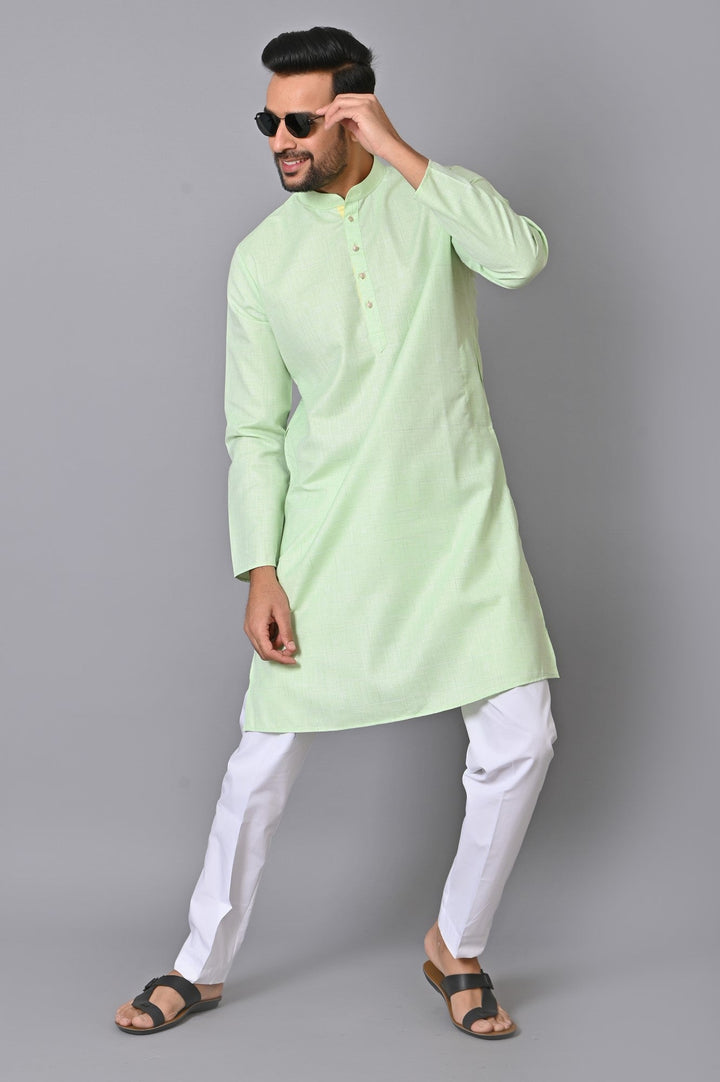 Checked Green Kurta Set