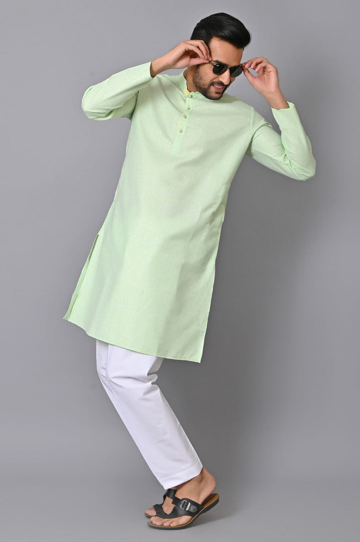 Checked Green Kurta Set