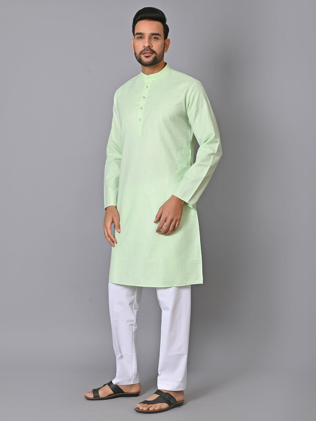 Checked Green Kurta Set