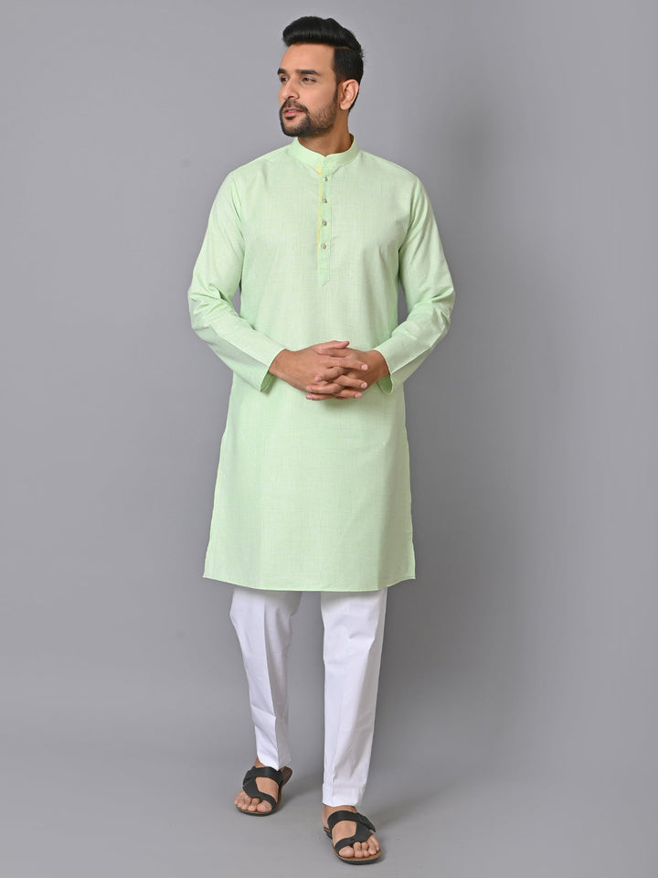 Checked Green Kurta Set