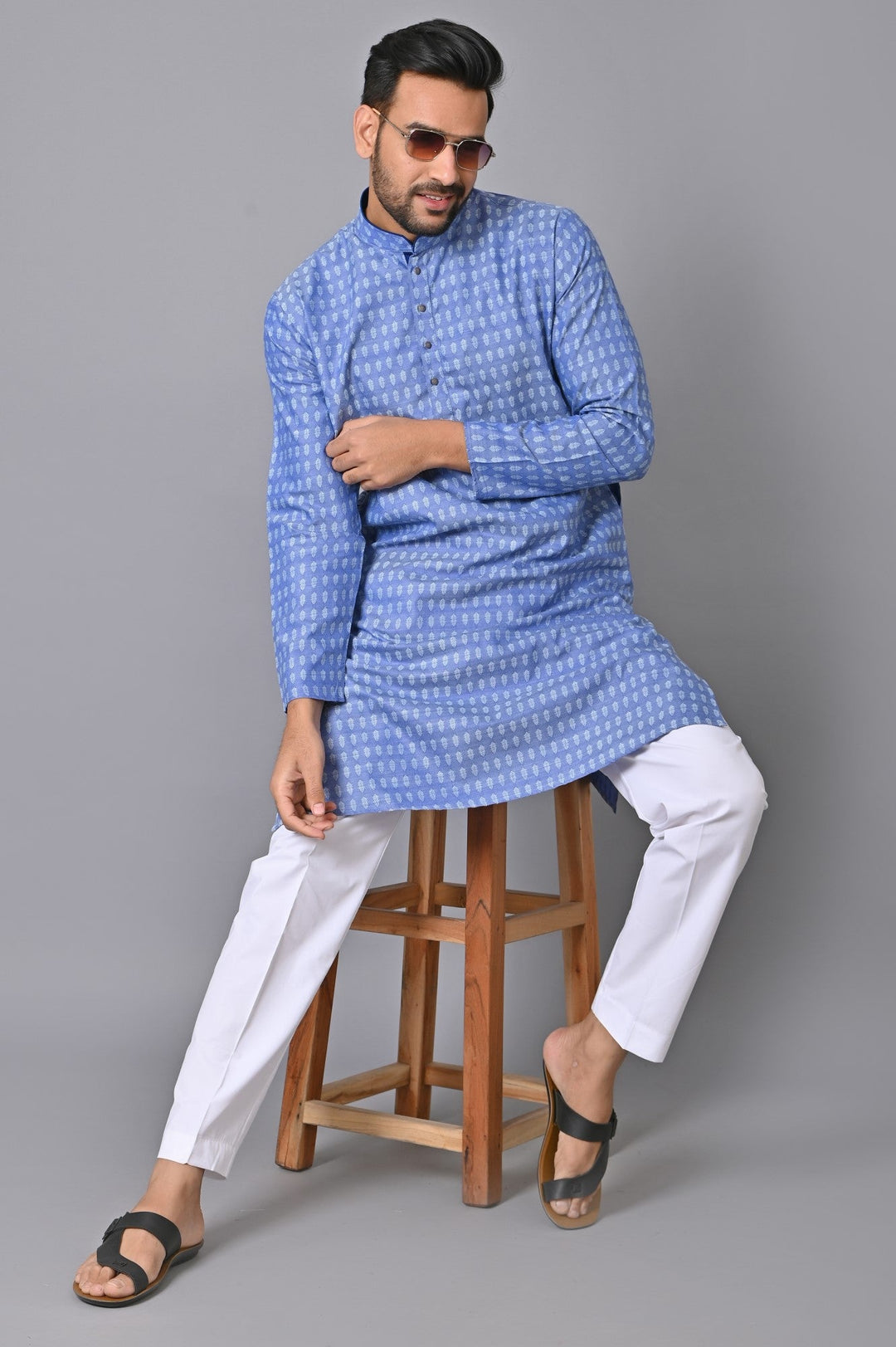 Ethnic Motifs Blue Kurta Set