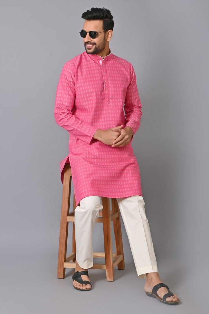 Ethnic Motifs Pink Kurta Set