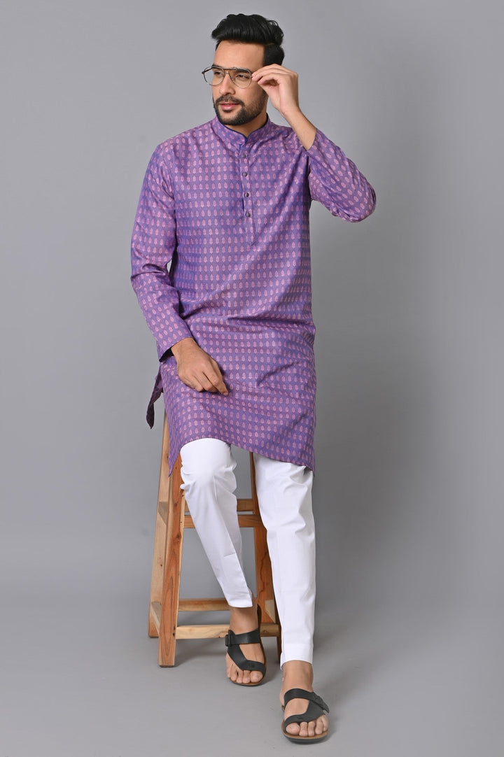 Ethnic Motifs Purple Kurta Set