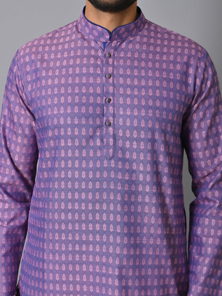 Ethnic Motifs Purple Kurta Set