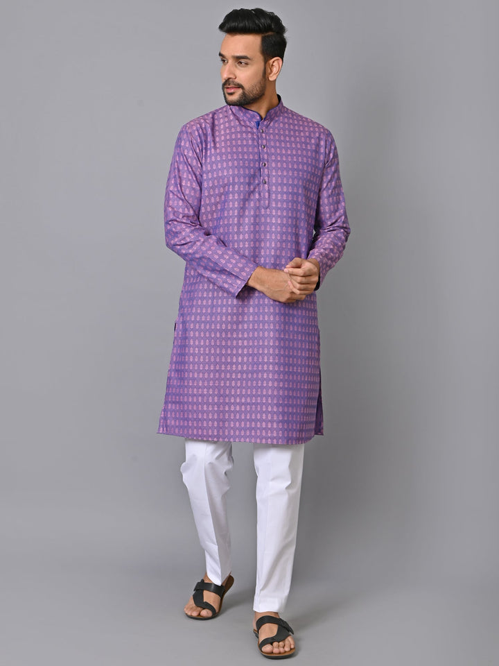 Ethnic Motifs Purple Kurta Set