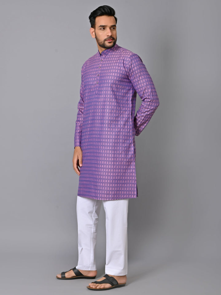 Ethnic Motifs Purple Kurta Set