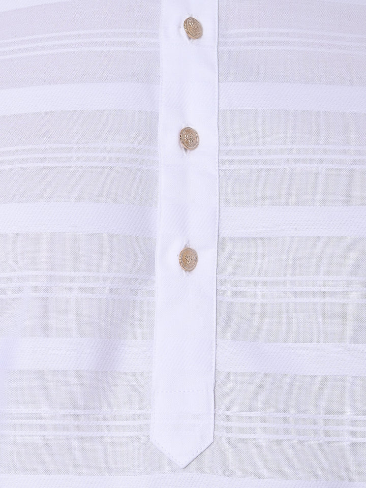 Striped White Kurta Set