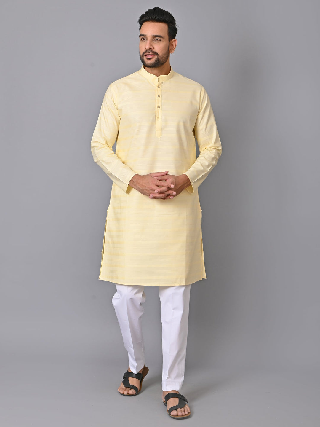 Striped Yellow Kurta Set