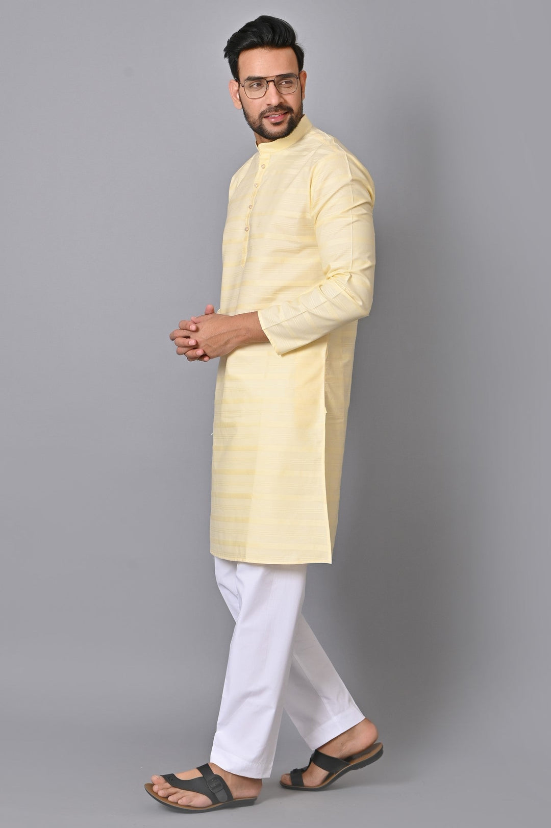 Striped Yellow Kurta Set