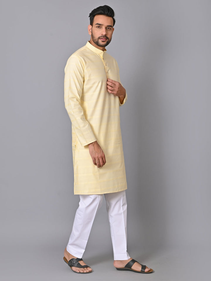Striped Yellow Kurta Set