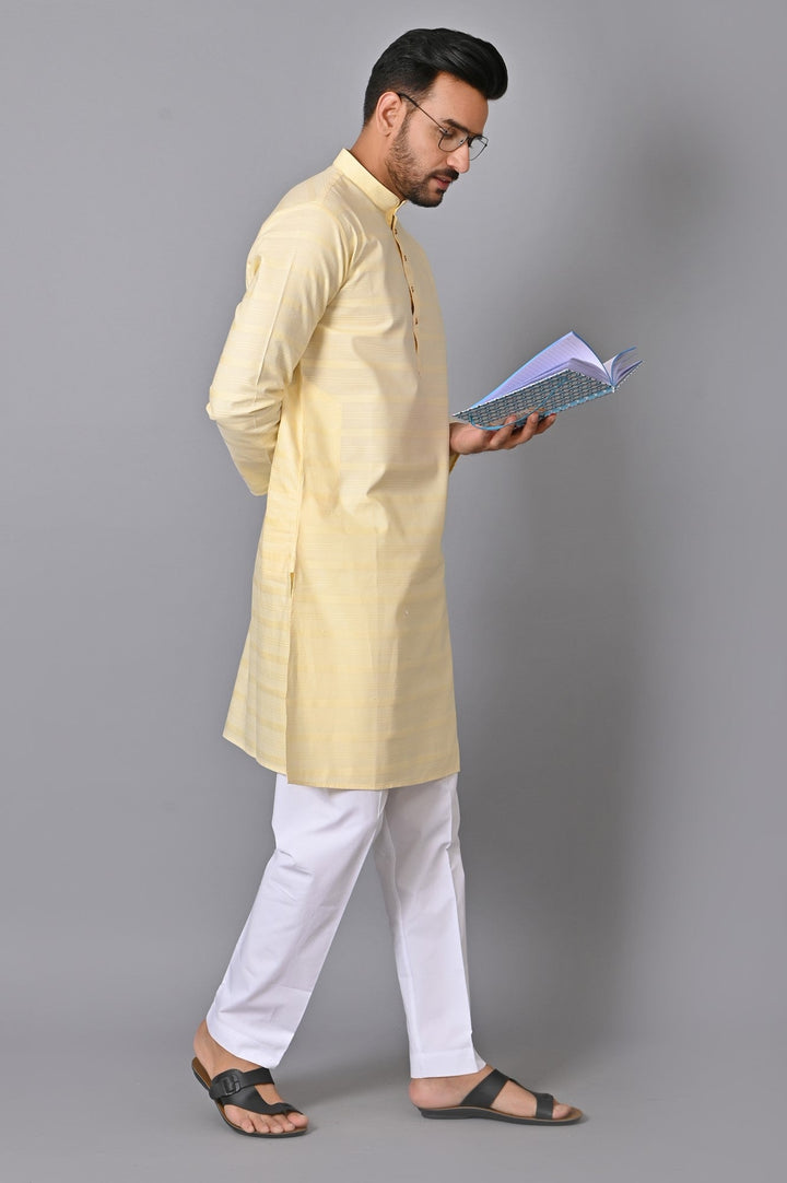 Striped Yellow Kurta Set
