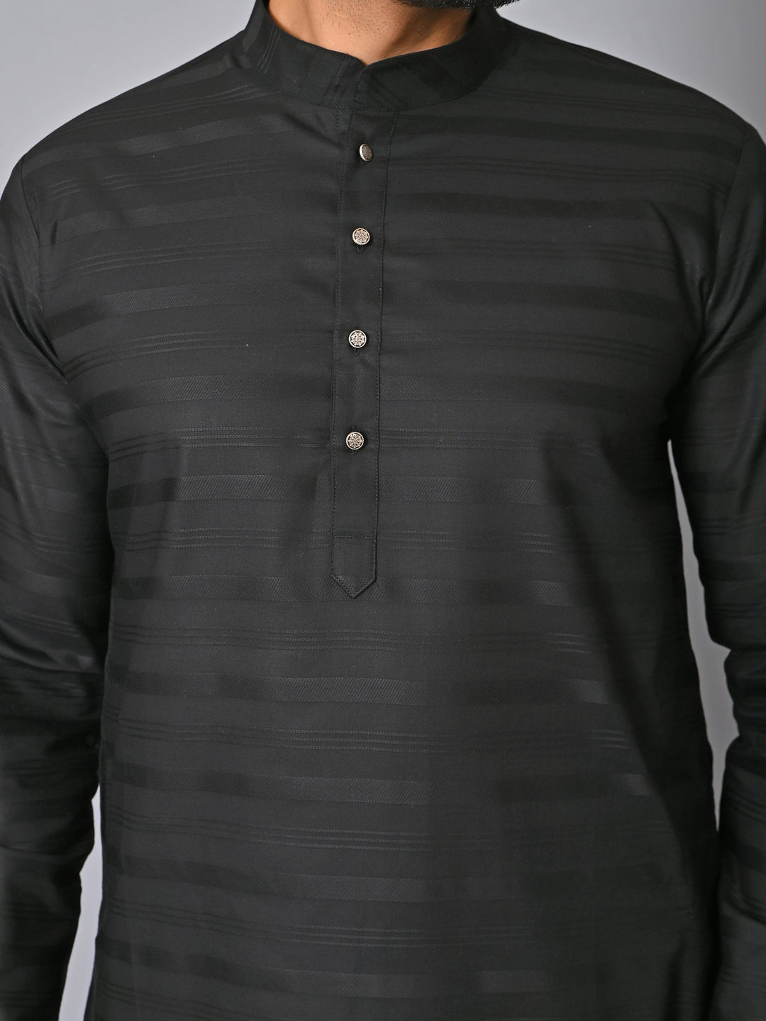 Striped Black Kurta Set