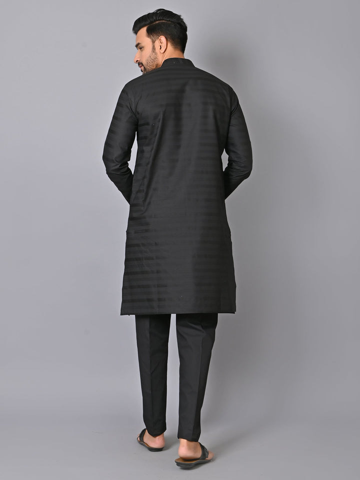 Striped Black Kurta Set