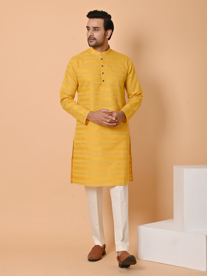 Striped Mustard Kurta Set