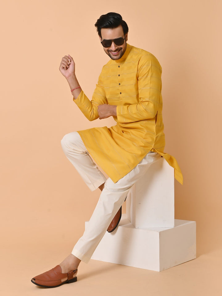 Striped Mustard Kurta Set