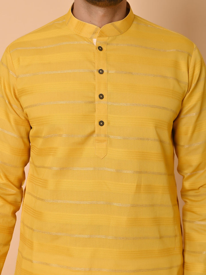 Striped Mustard Kurta Set