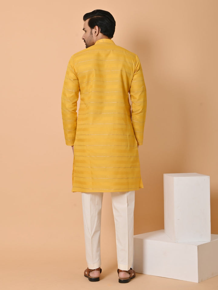 Striped Mustard Kurta Set