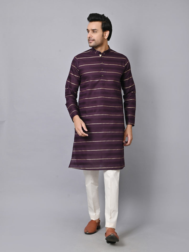 Striped Purple Kurta Set