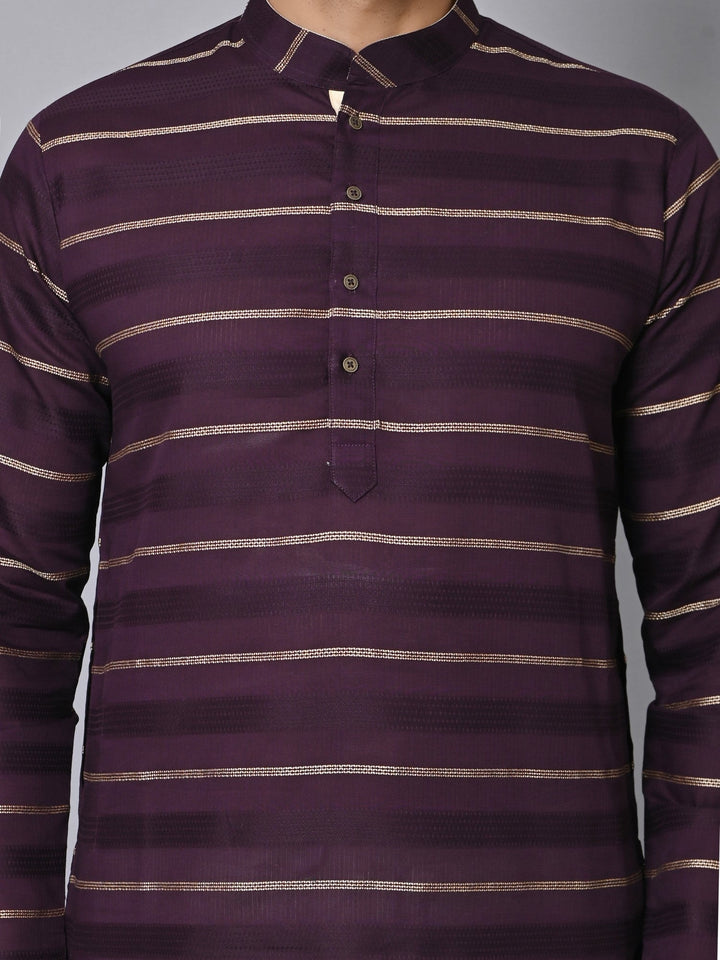Striped Purple Kurta Set