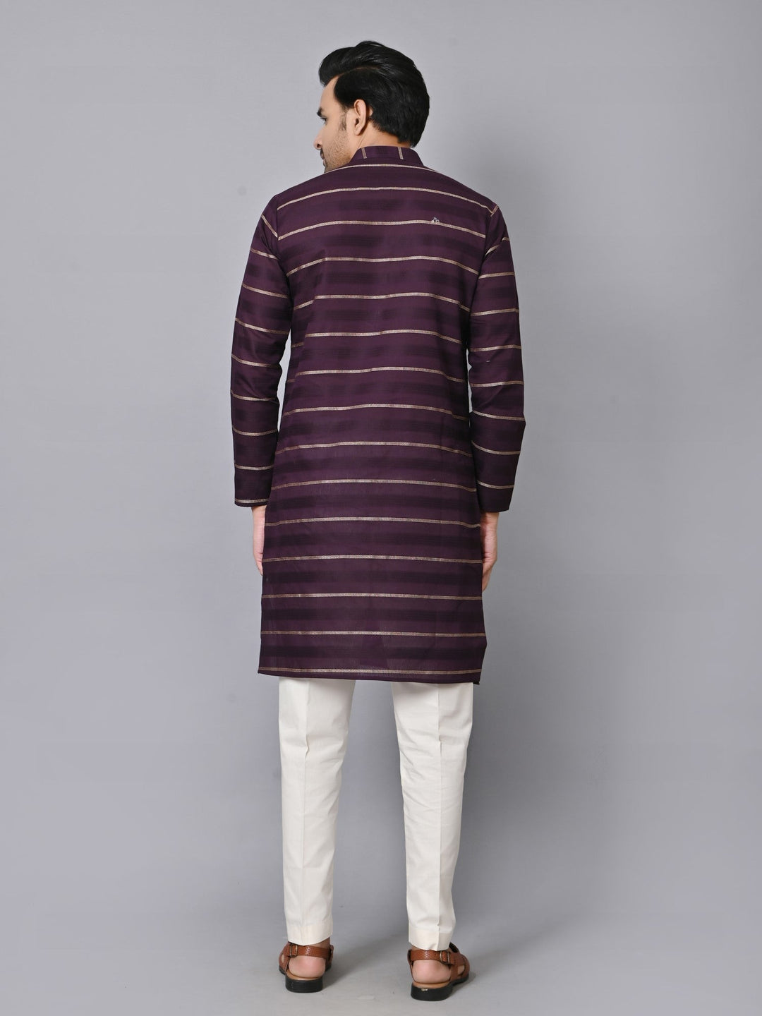 Striped Purple Kurta Set