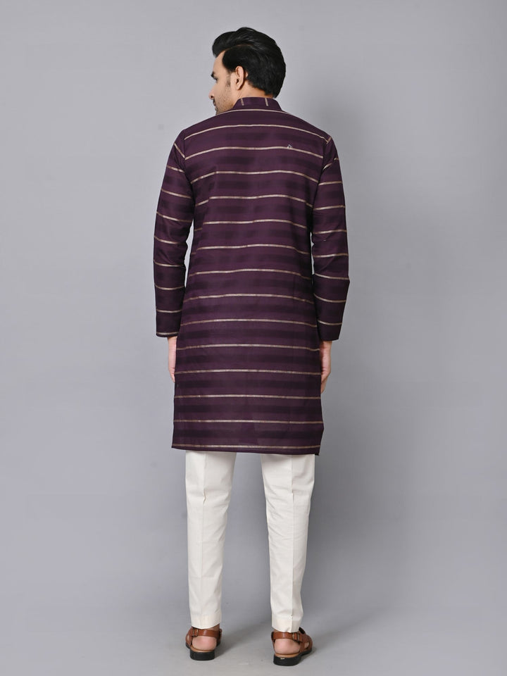 Striped Purple Kurta Set