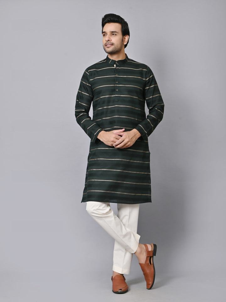 Striped Green Kurta Set