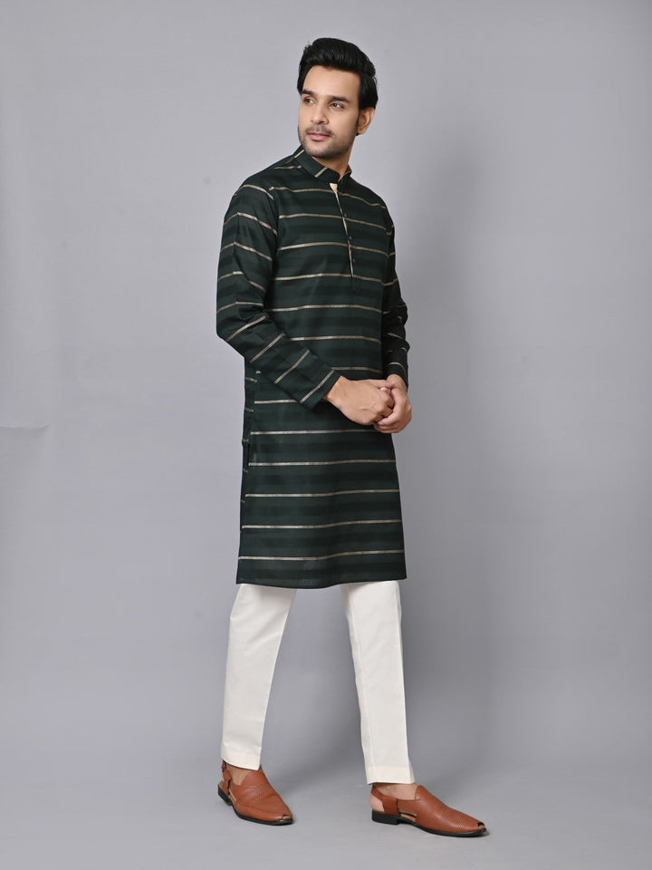 Striped Green Kurta Set