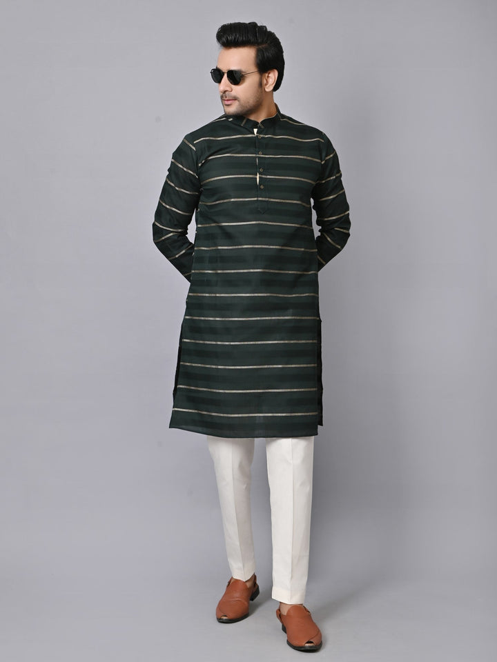 Striped Green Kurta Set